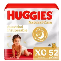 HUGGIES - Maleta Natural Care XG 56 Unidades