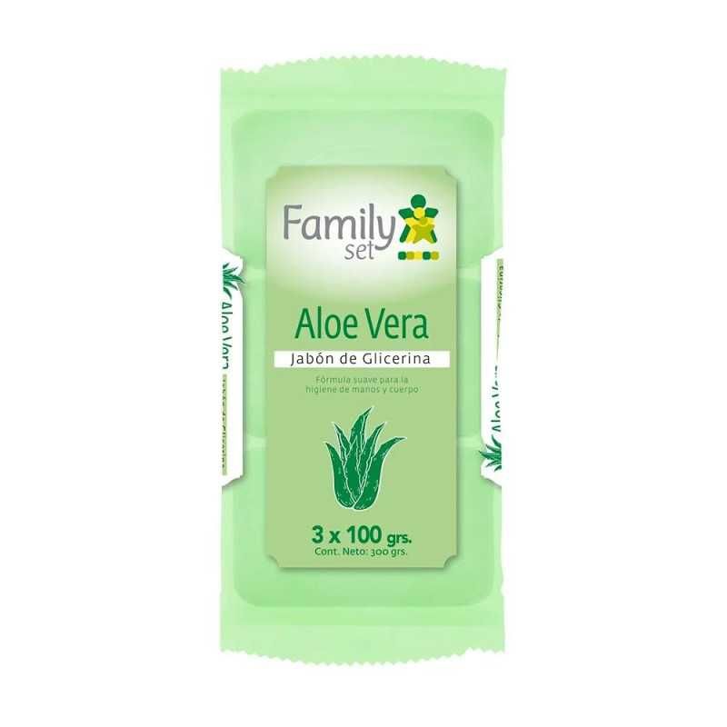GENERICO - Jabón Family Set Glicerina Aloe Vera x 100gr 3unid