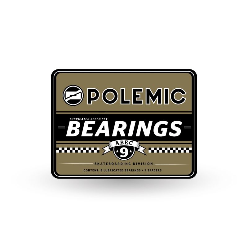 POLEMIC - Rodamientos Skate ABEC 9 - Set De 8 Rodamientos Polemic