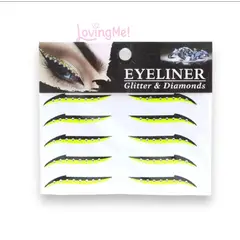 GENERICO - Stickers Eyeliner con Diamantes Empaque de 5 pares de un mismo color.