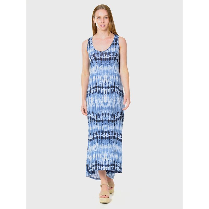 BOUS - Vestido Largo Sin Mangas Azul BOUS