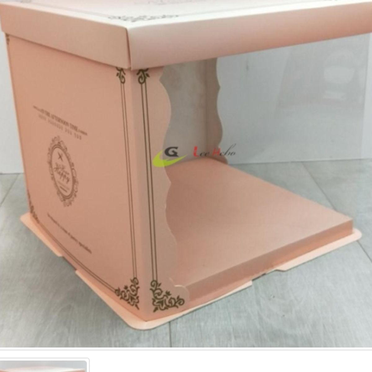 GENERICO - Caja P/Torta Trans C/Rosado 34cm 5 Unidades Reposteria_