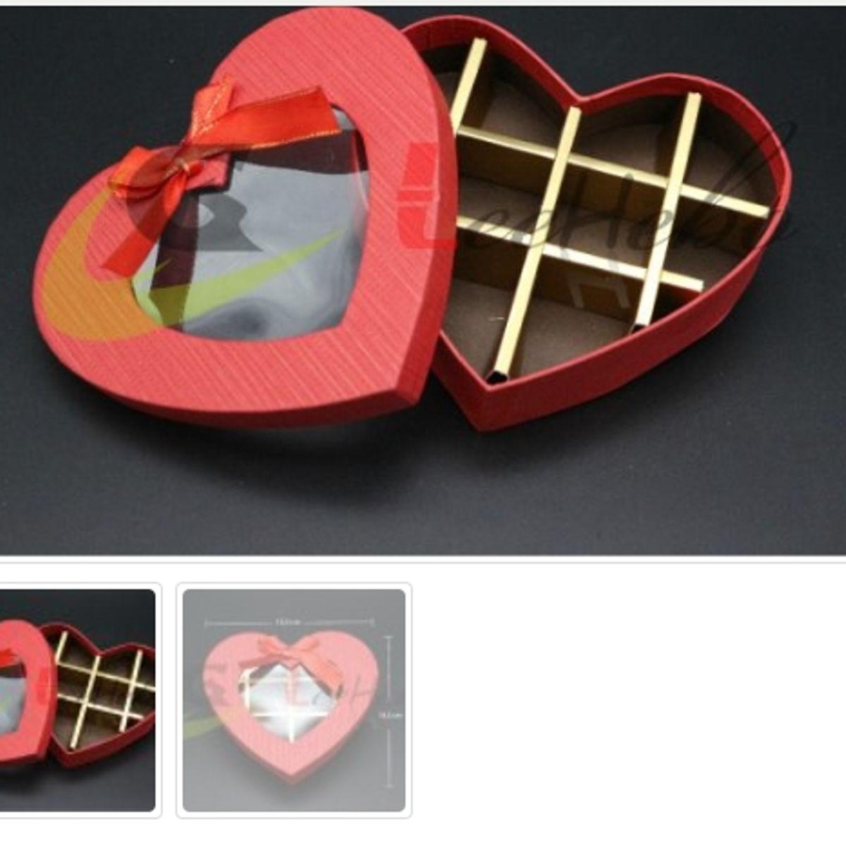 GENERICO - Caja Para Chocolate 10 Puestos Forma Corazon Reposteria_