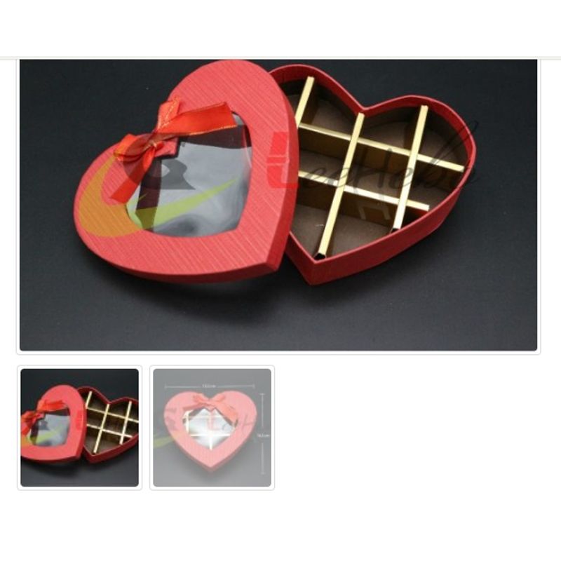 GENERICO - Caja Para Chocolate 10 Puestos Forma Corazon Reposteria_