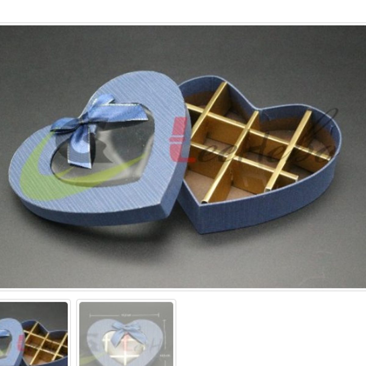 GENERICO - Caja Para Chocolate 10 Puestos Forma Corazon