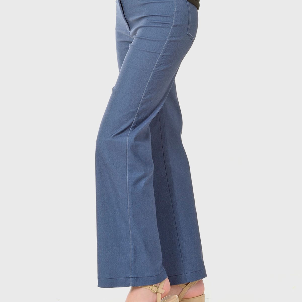 BOUS - Pantalón Ancho Gabardina Azul Claro BOUS