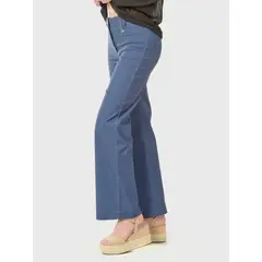 BOUS - Pantalón Ancho Gabardina Azul Claro