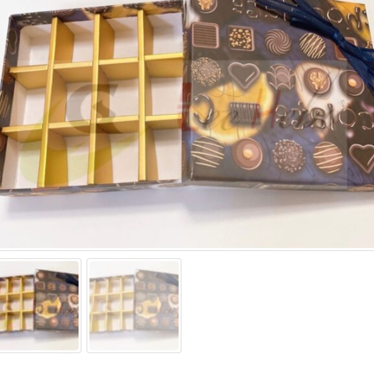 GENERICO - Caja Para Chocolate 16 Puestos Color Cafe_