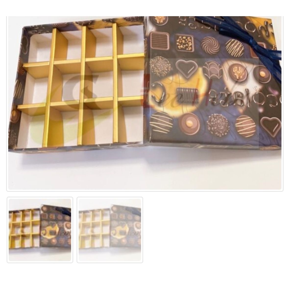 GENERICO - Caja Para Chocolate 16 Puestos Color Cafe_