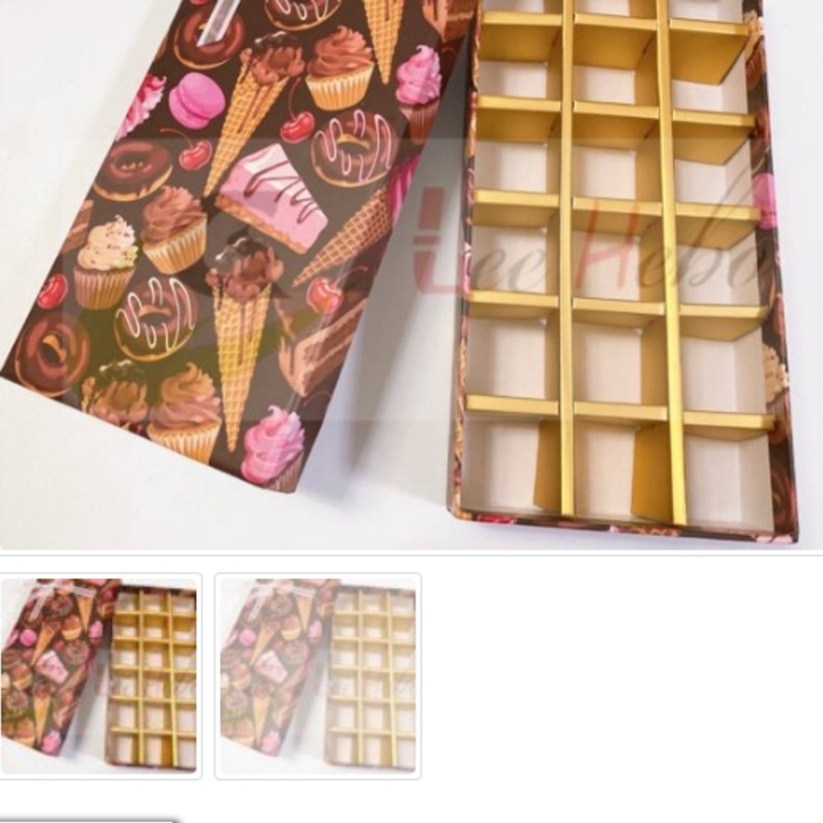 GENERICO - Caja Para Chocolate 18 Puestos Cuadrada_