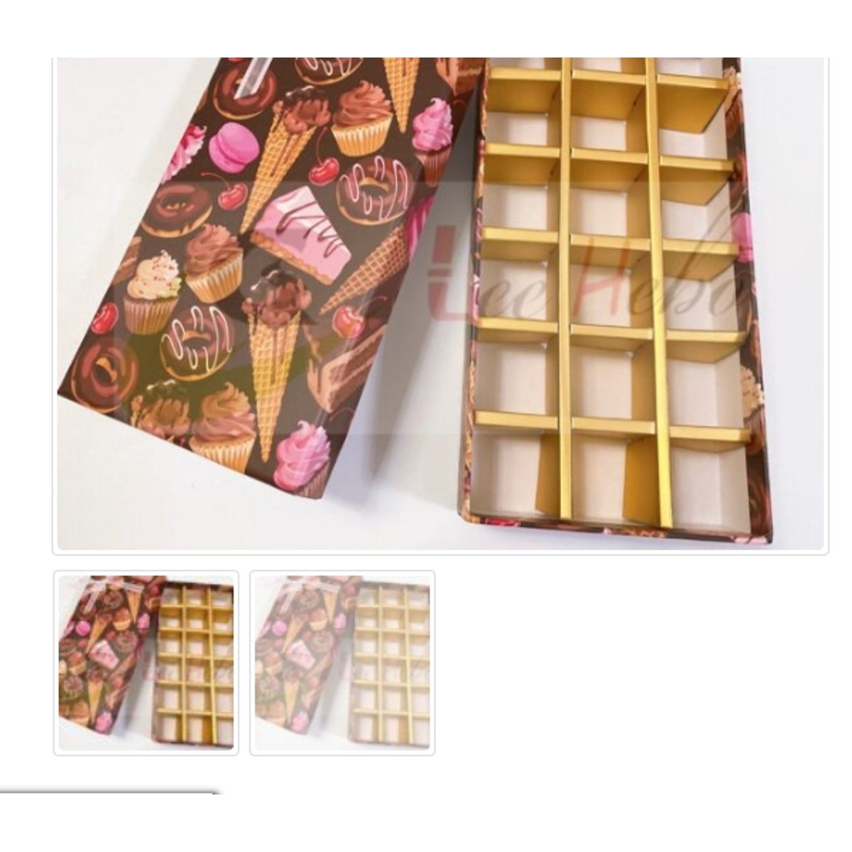 GENERICO - Caja Para Chocolate 18 Puestos Cuadrada_