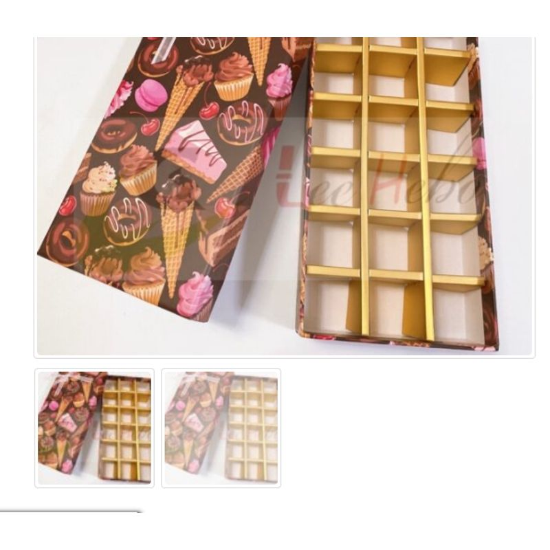 GENERICO - Caja Para Chocolate 18 Puestos Cuadrada