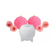GENERICO - Set 2 Moldes Silicona Moldes Jabones Molde Velas Rosas 3d