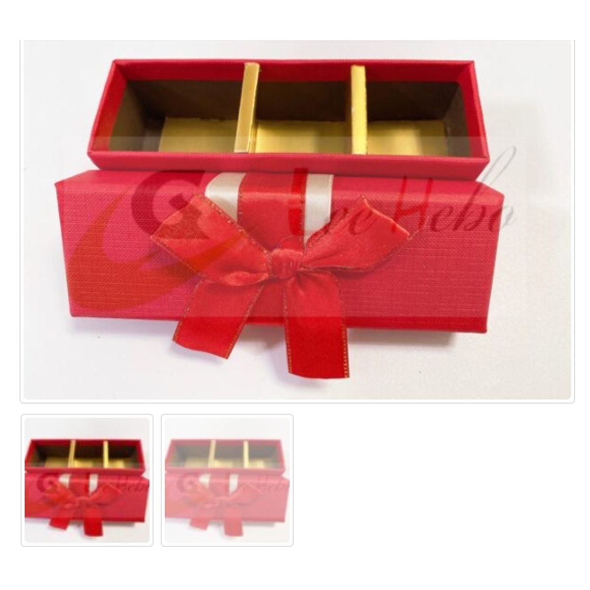 GENERICO - Caja Para Chocolate 3 Puestos Roja