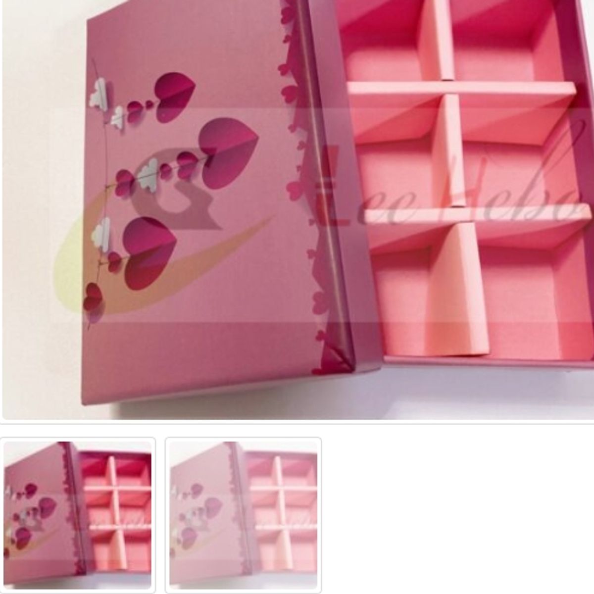 GENERICO - Caja Para Chocolate 6 Puestos Rosa_