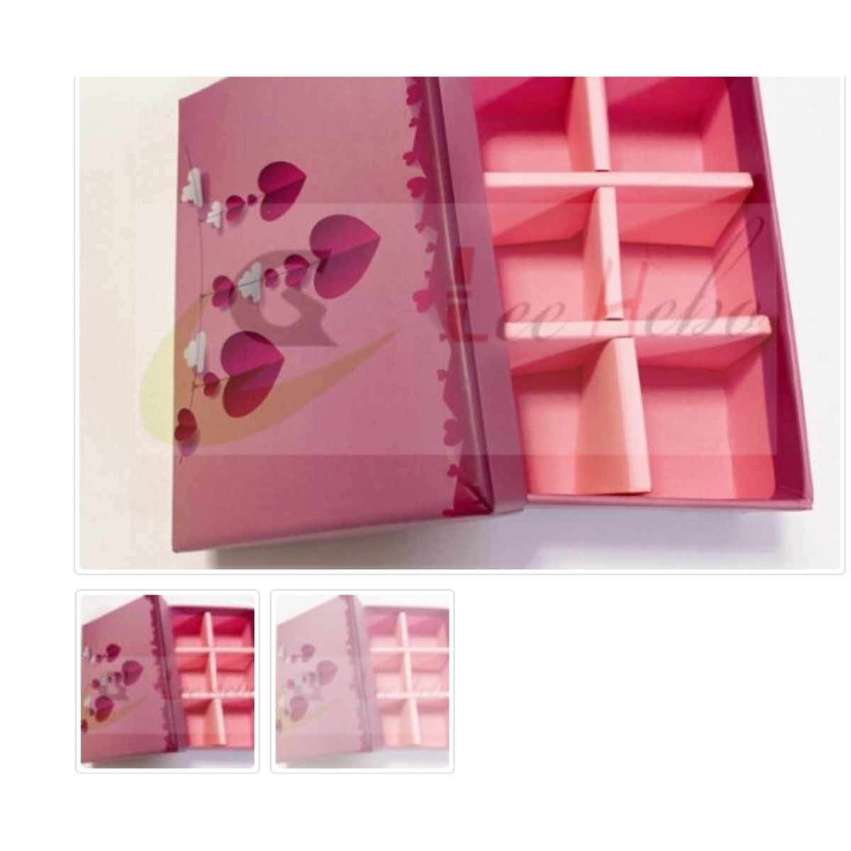 GENERICO - Caja Para Chocolate 6 Puestos Rosa_