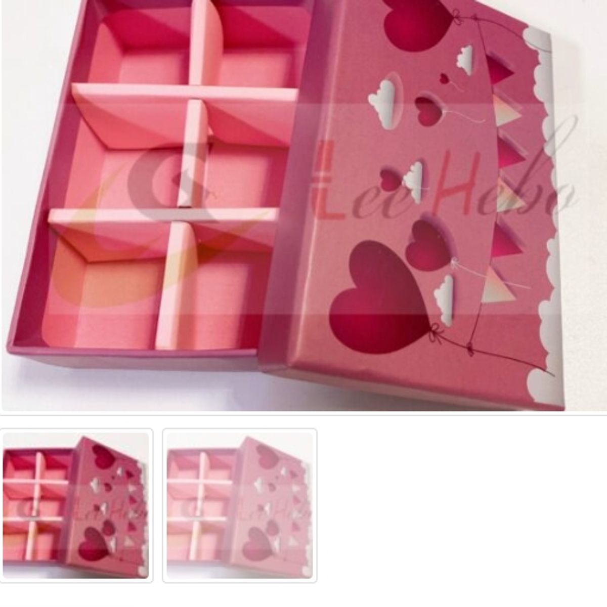 GENERICO - Caja Para Chocolate 6 Divisiones Rosa Reposteria