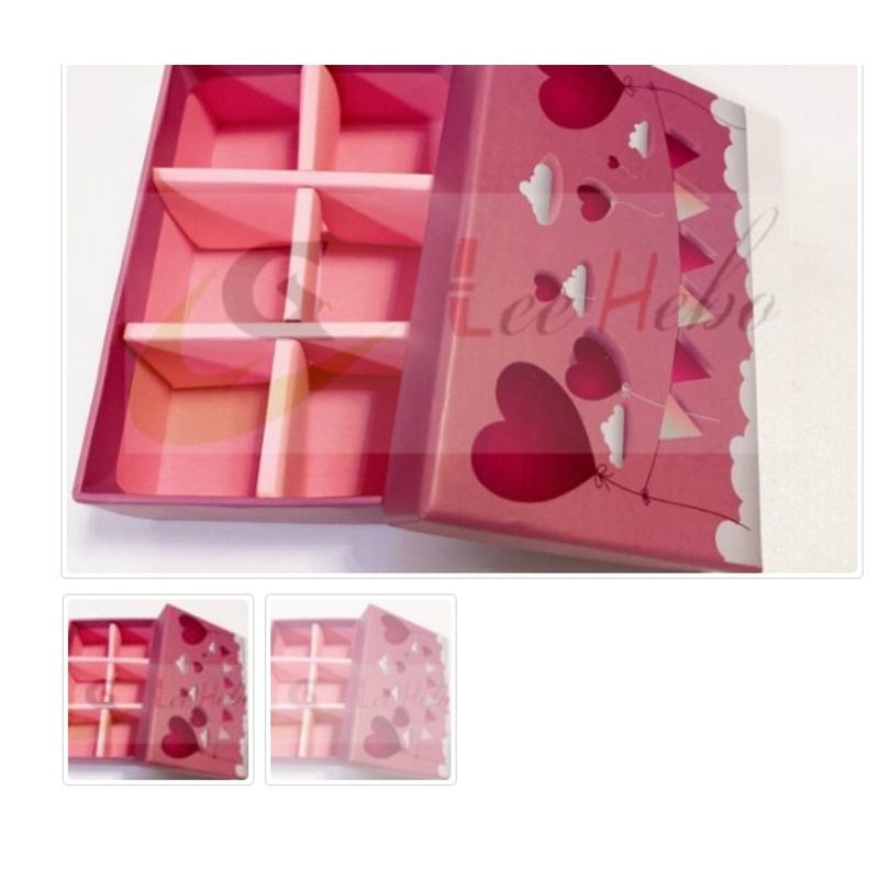 GENERICO - Caja Para Chocolate 6 Divisiones Rosa Reposteria
