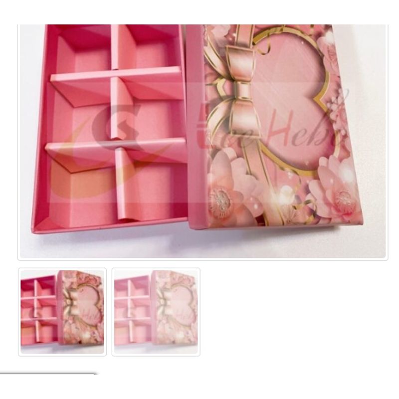 GENERICO - Caja Para Chocolate 6 Divisiones Rosa Diseños
