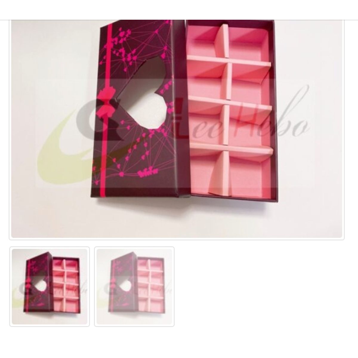 GENERICO - Caja Para Chocolate 8 Puestos Color Vino