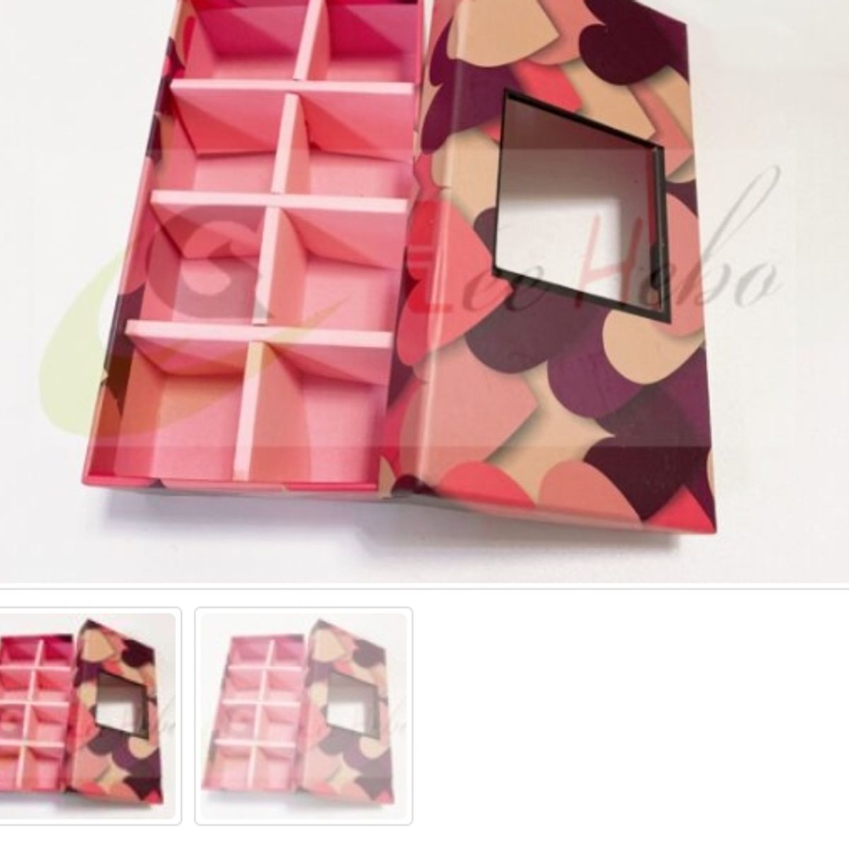 GENERICO - Caja Para Chocolate 8 Puestos Rosa_