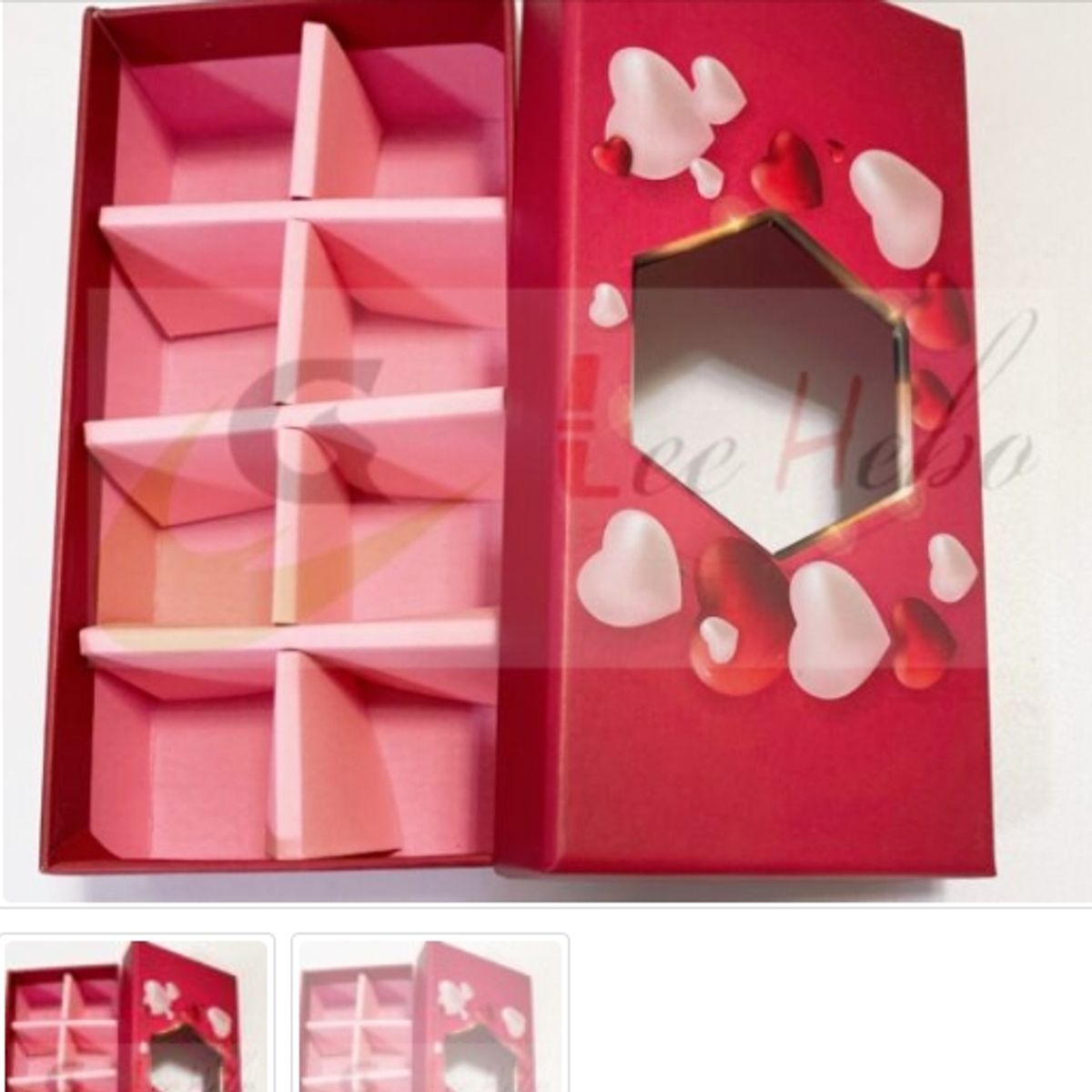 GENERICO - Caja Para Chocolate 8 Divisiones Rojo