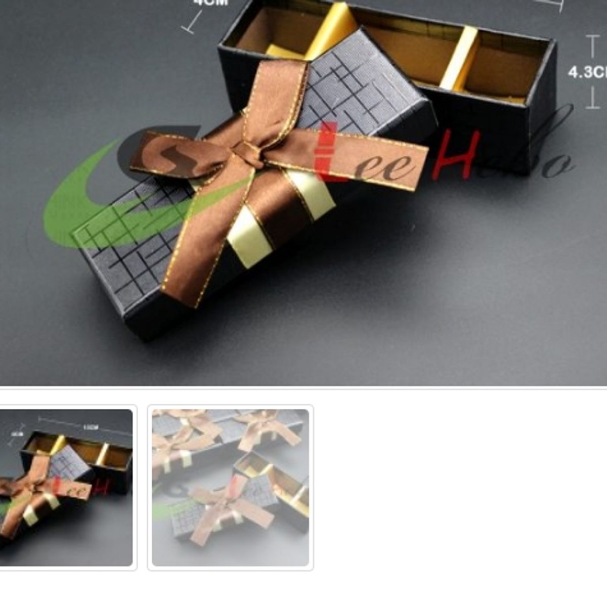 GENERICO - Caja Para Chocolate 3 Divisiones Negro