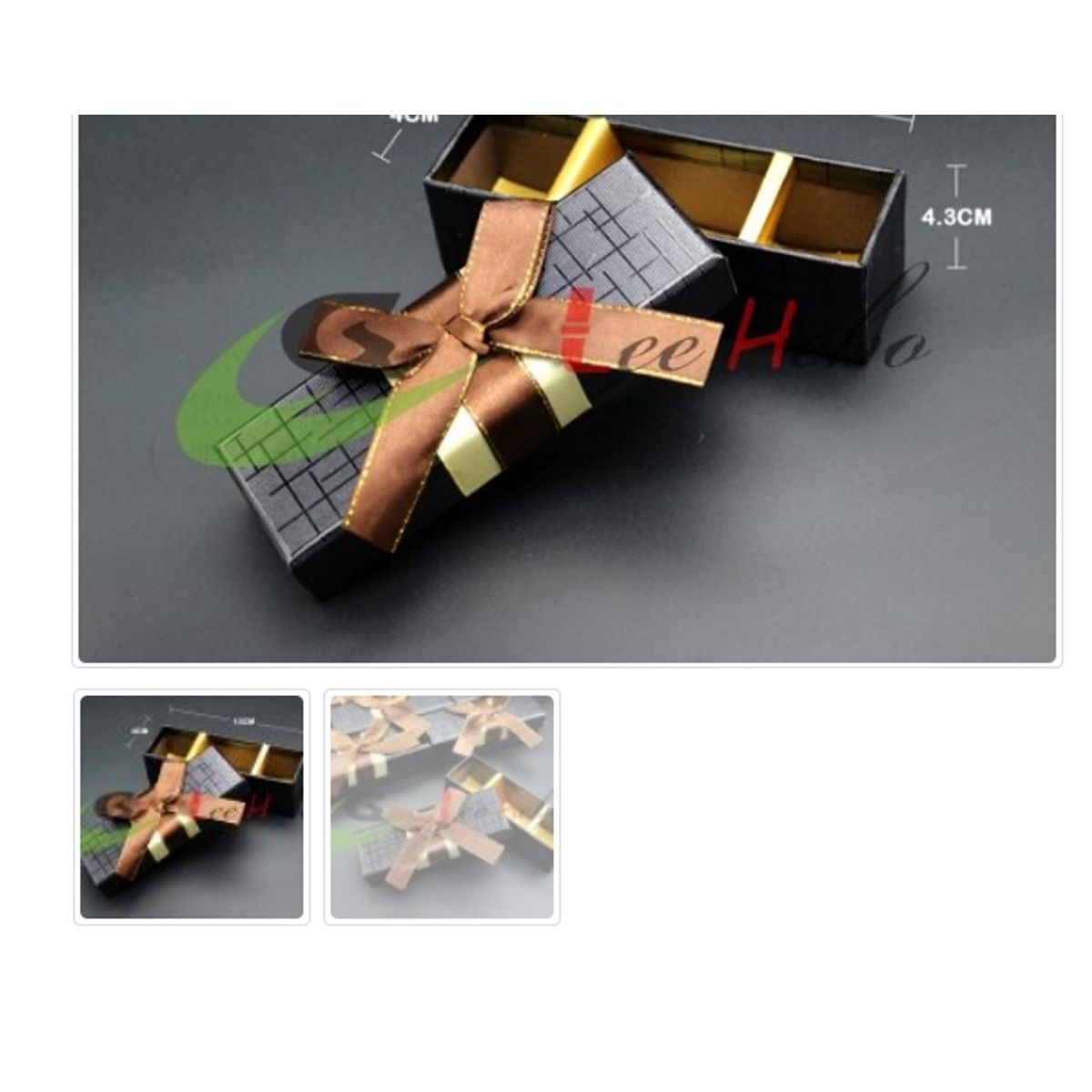 GENERICO - Caja Para Chocolate 3 Divisiones Negro