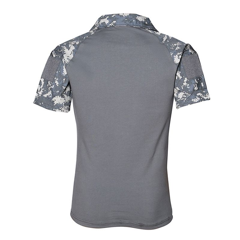 EDWINAYY - Playera Manga Corta Casual Cuello Cremallera V Para Hombre