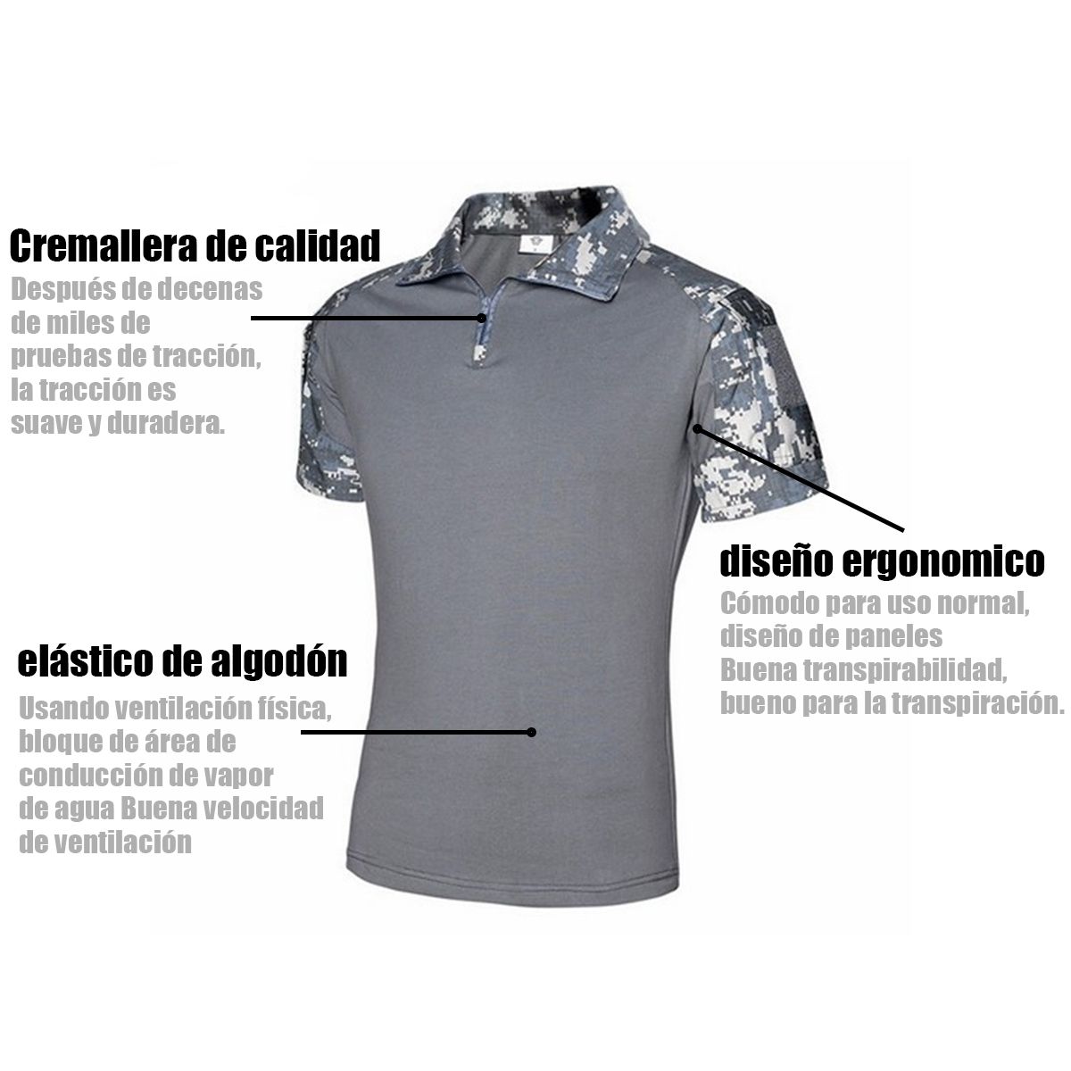 EDWINAYY - Playera Manga Corta Casual Cuello Cremallera V Para Hombre