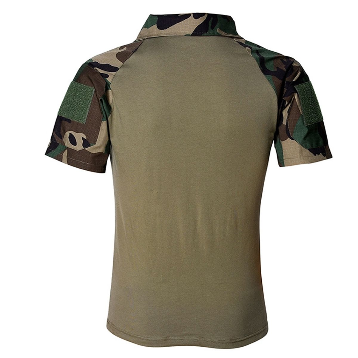 EDWINAYY - Playera Manga Corta Casual Cuello Cremallera V Para Hombre