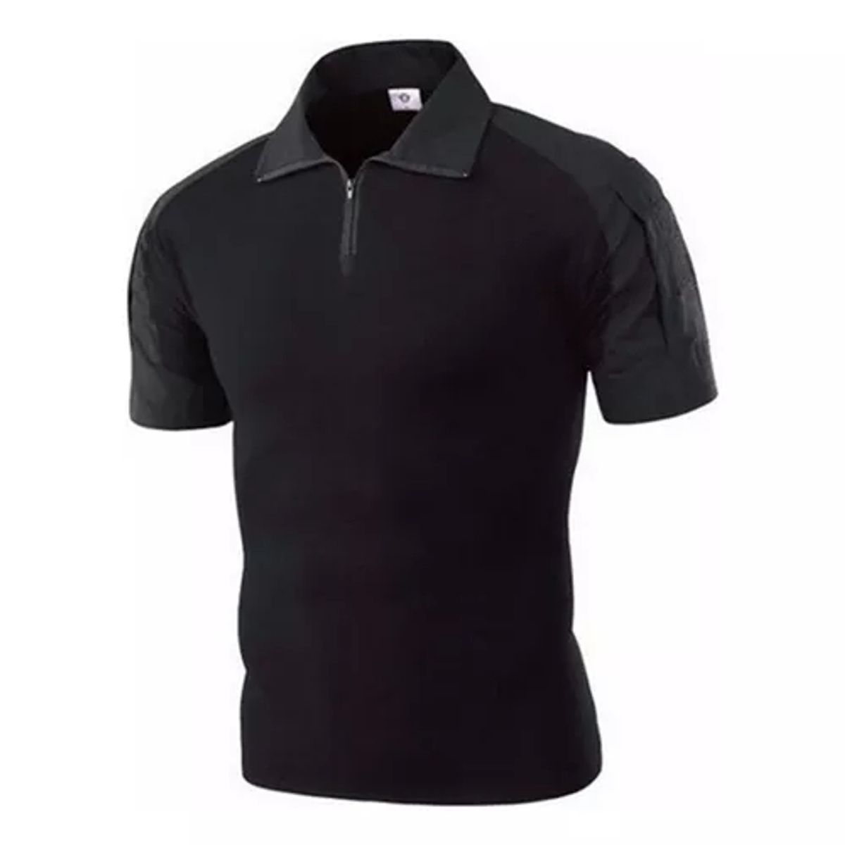 EDWINAYY - Playera Manga Corta Casual Cuello Cremallera V Para Hombre