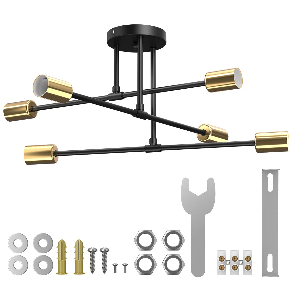 AIZO - Lámpara De Techo Colgante Iluminación Moderna Foco E27 negro