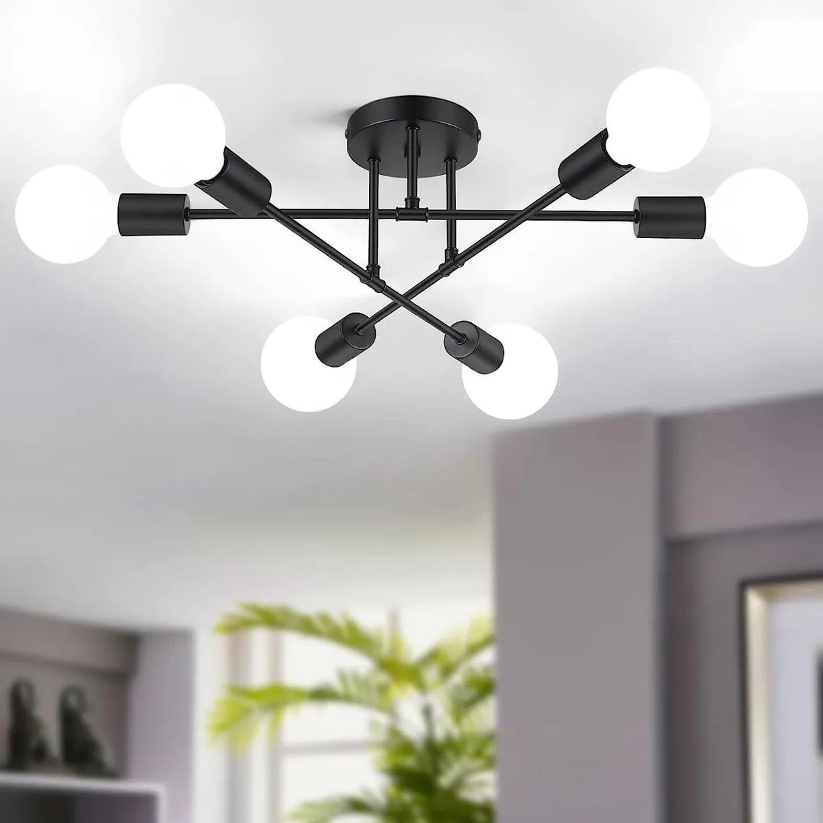 AIZO - Lámpara De Techo Colgante Iluminación Moderna Foco E27 negro