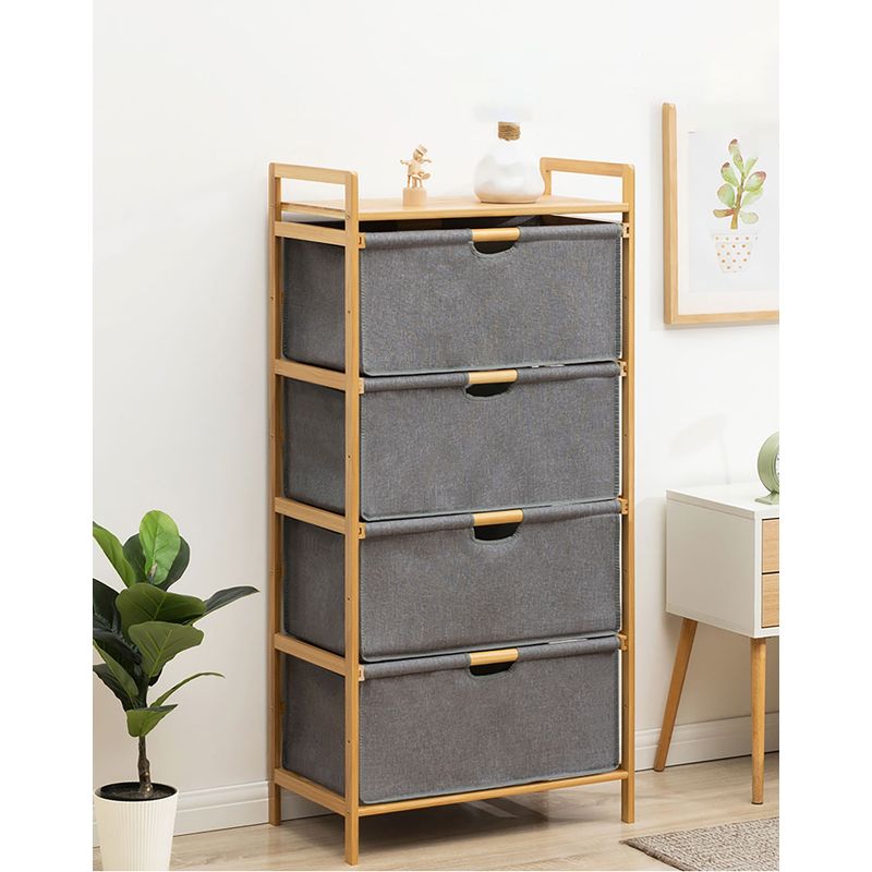 AIZO - Velador Organizador 4 Cajones Bambú Tela 120*60*32cm