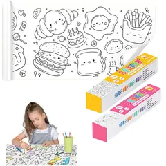 EVERSO - 3m Rollo De Papel De Dibujo Para Colorear Pintar Niños 2 Uds