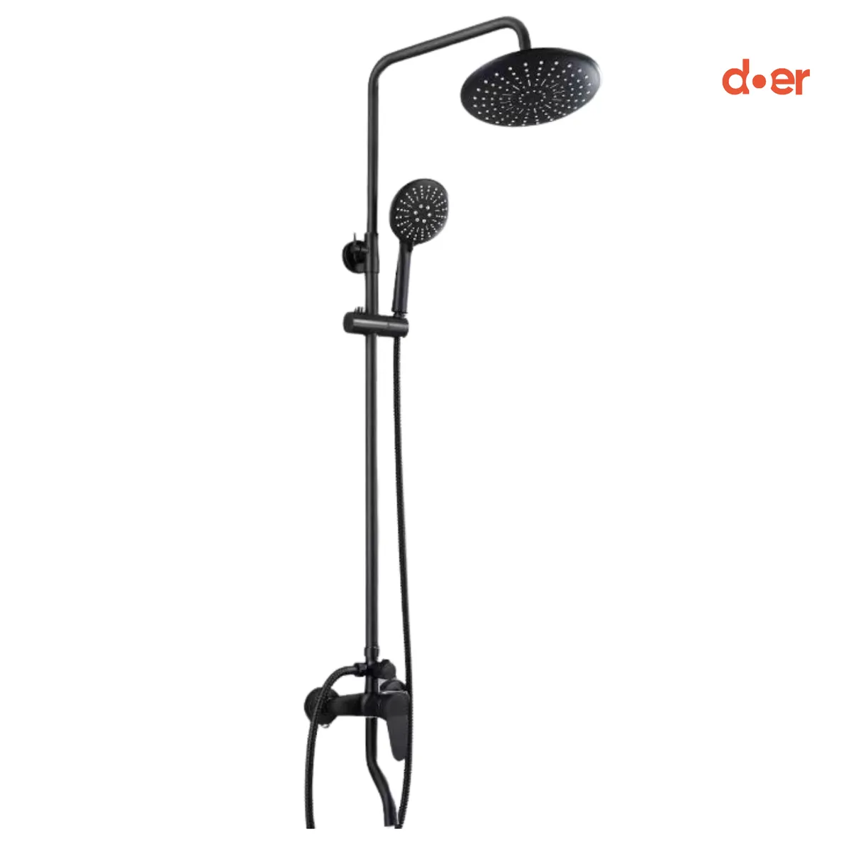 DOER - Columna de Ducha con Monomando Negra 3 funciones