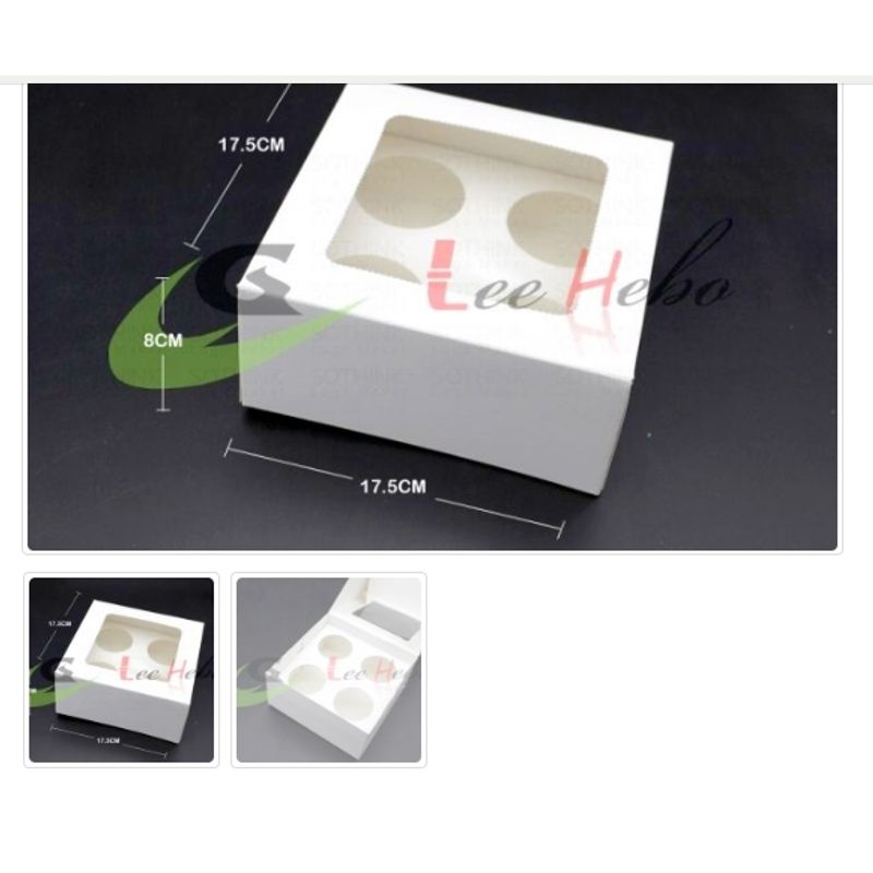 GENERICO - Caja Para Cupcake *4 Puestos – 6 Pcs