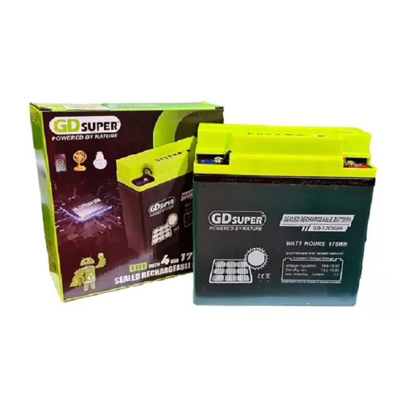GENERICO - Batería Ciclo Profundo Qp Gel 12v 20ah X4 Usb Energía Solar 220089