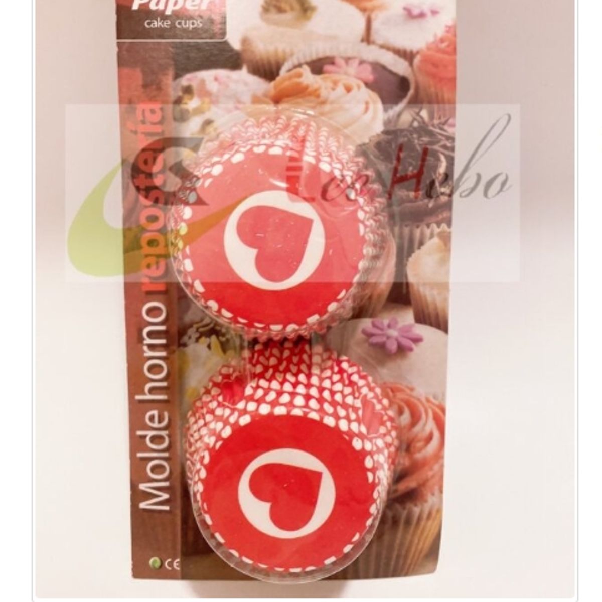 GENERICO - Capsula Cupcake 12cm Corazon 100 Pcs