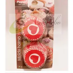 GENERICO - Capsula Cupcake 12cm Corazon 100 Pcs