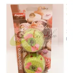 GENERICO - Capsula Cupcake 12cm Reposteria Verde 100 Pcs