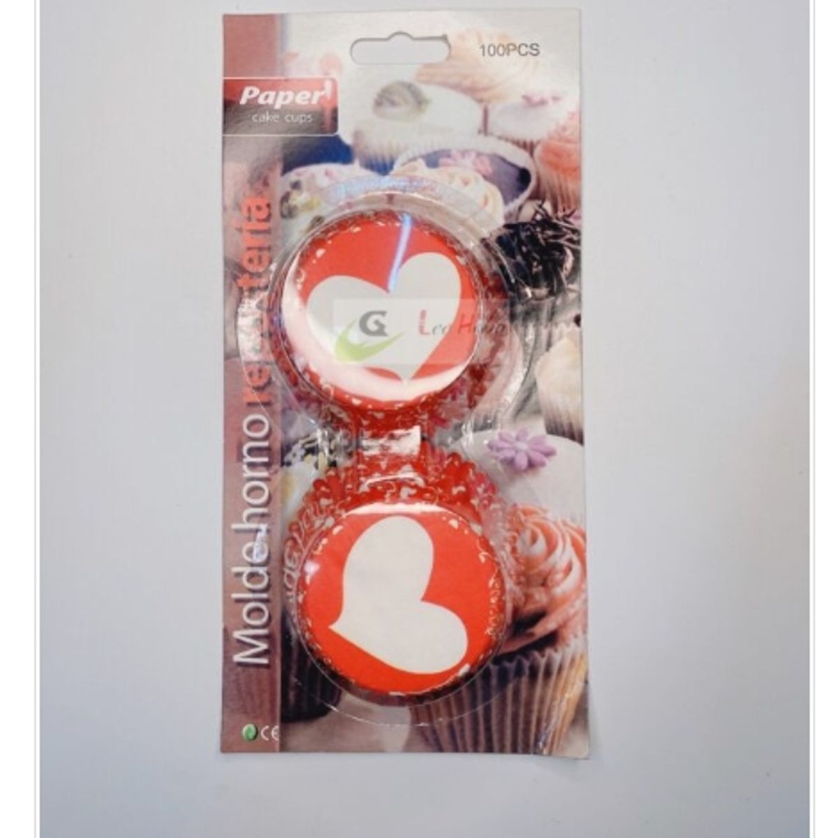 GENERICO - Capsula Cupcake 12cm Reposteria Corazon 100 Pcs