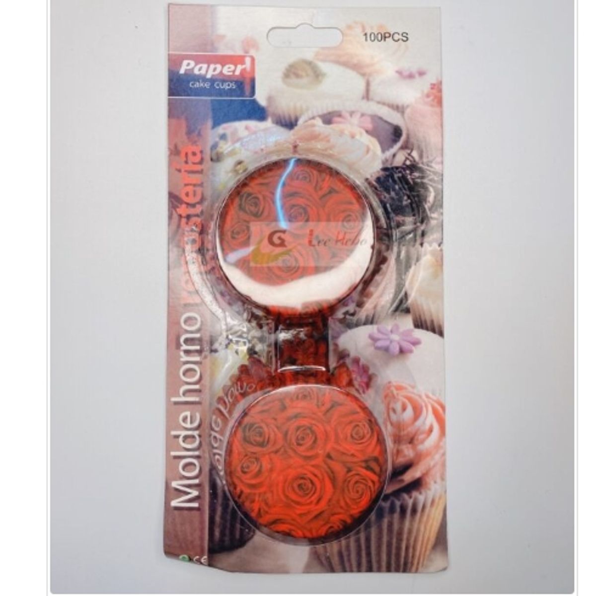 GENERICO - Capsula Cupcake 12cm Diseños Flor Roja 100 Pcs