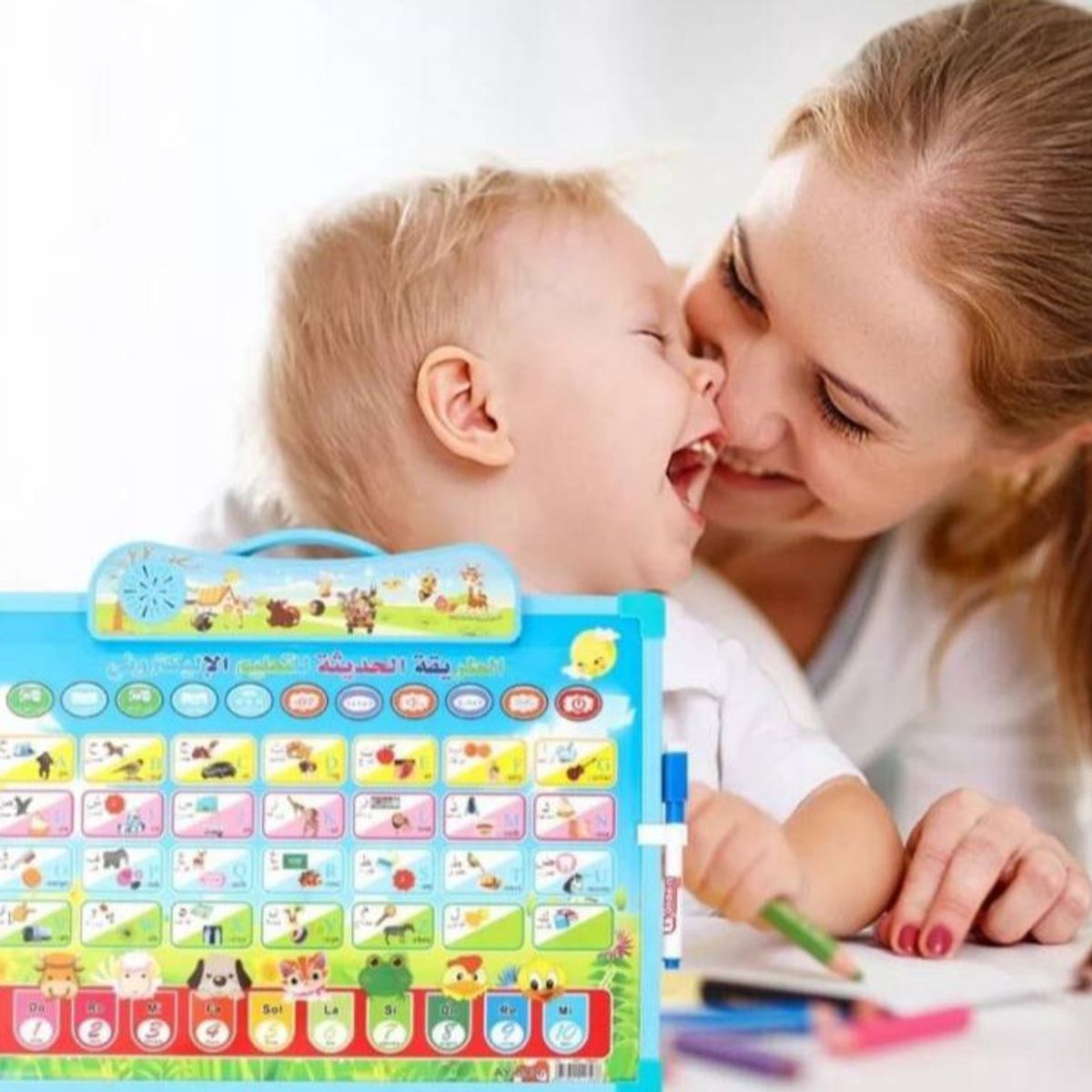 GENERICO - pizarra aprendizaje con sonidos para bebé inglesespañol