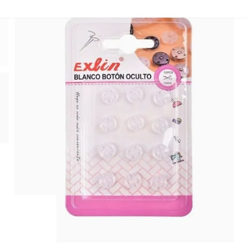 GENERICO - Botón Blanco Oculto Transparente