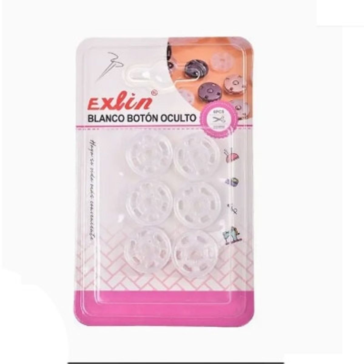 GENERICO - Botón Blanco Oculto Transparente