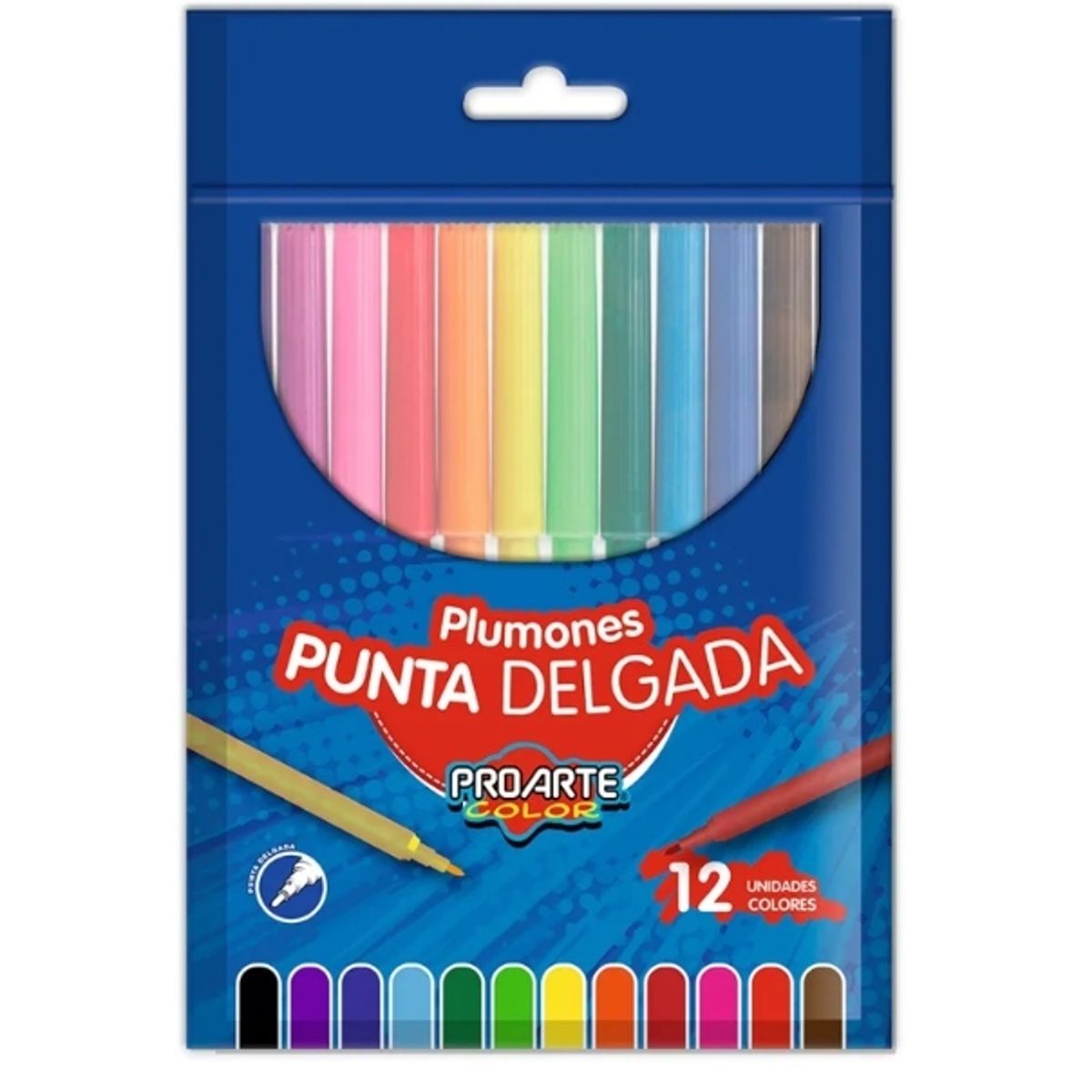GENERICO - Plumones De Punta Delgada Pro Arte Multicolor 12 Unidades