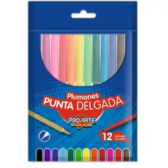GENERICO - Plumones De Punta Delgada Pro Arte Multicolor 12 Unidades