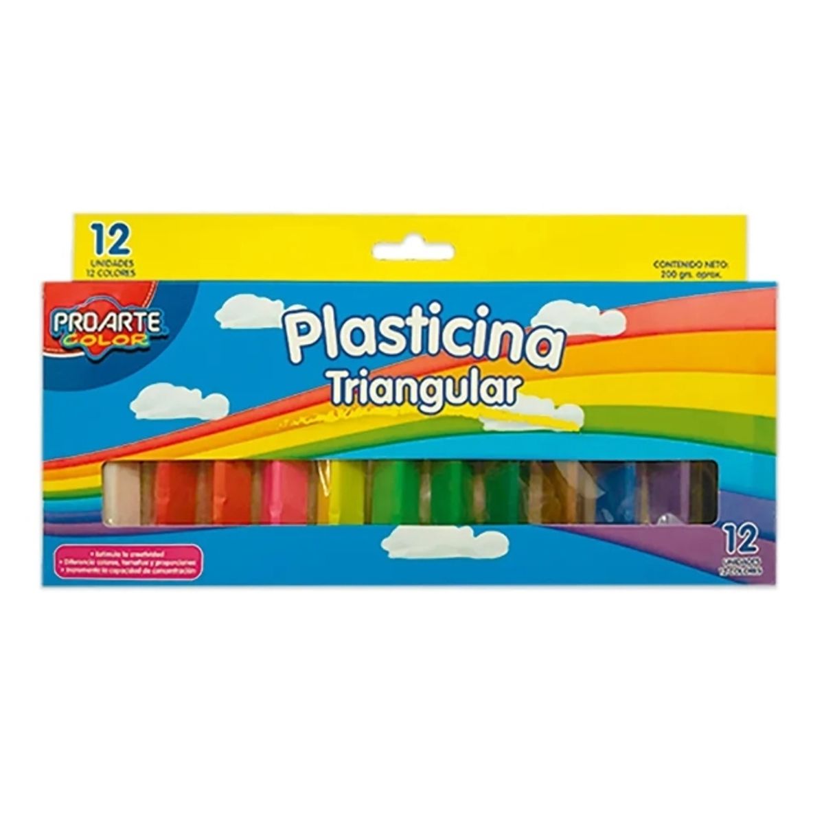 GENERICO - Plastilina Triangular Multicolor 12 Unidades